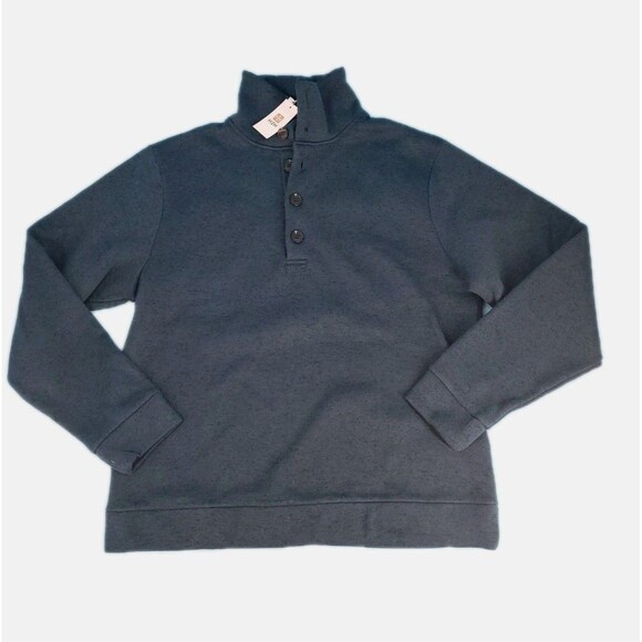 Mens 2xl Sweatshirt Mock Neck Henley Dark Teal Long Sleeve Pullover Outdoors - Picture 1 of 11